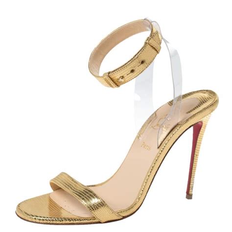 Christian Louboutin Gold Lizard Embossed Leather And PVC Jonatina