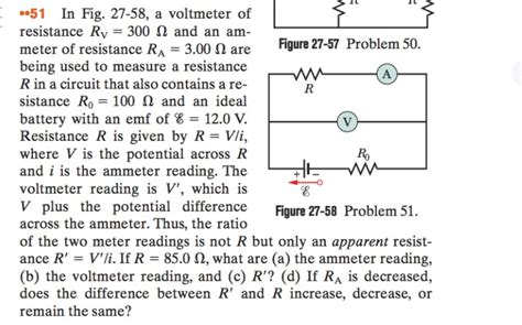 Solved In Fig A Voltmeter Of Resistance Rv Meter Chegg