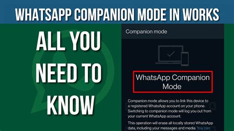 WhatsApp Working On Companion Mode Feature Check Out The Details YouTube