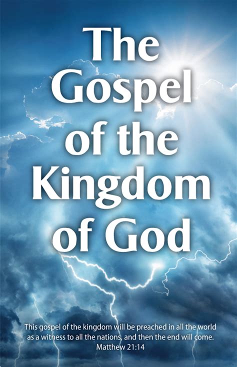 The Gospel Of The Kingdom Of God Is A Government Coming To Earth