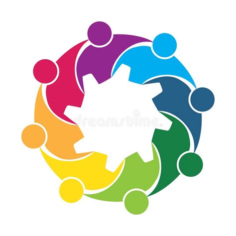 Logo Teamwork People Holding Hands Unity Friendship Community Flower