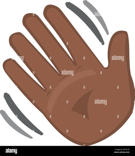 Vector Emoticon Illustration Of A Brown Hand Waving Stock Vector Image