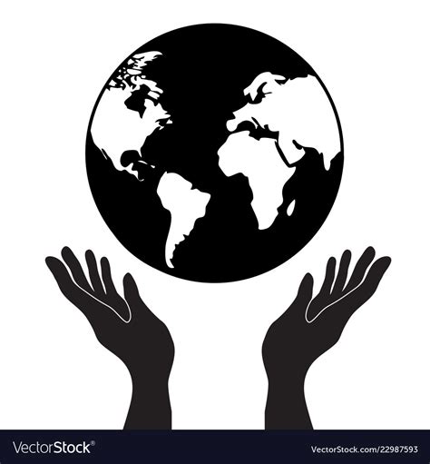 Protecting Or Control Hands Holding Globe Planet Vector Image