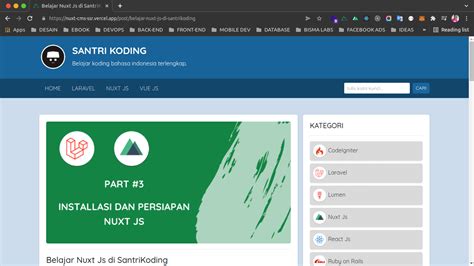 Ebook Membangun Website Cms Dengan Laravel Dan Nuxt Js Santrikoding