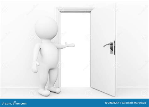 Open Door Welcome Cartoon Vector Illustration Stock