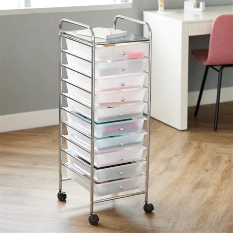 Seville Classics Large 10 Drawer Multipurpose Mobile Rolling Utility