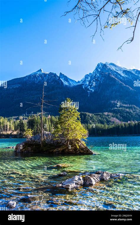 Lake Hintersee In Germany Bavaria Ramsau National Park In The Alps