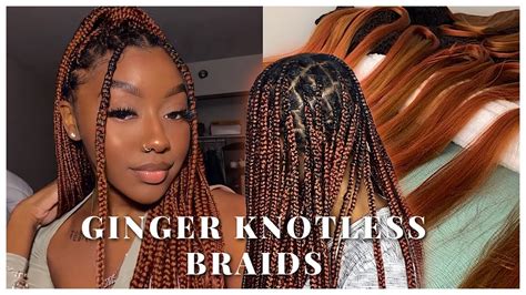 Watch Me Install These Fall Inspired Ginger Knotless Box Braids