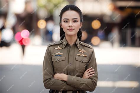 Premium Photo Photo Of Asian Woman In Thai Police Officer Uniform