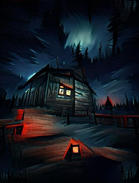 Snowy Cabin At Night Ai Generated Artwork Nightcafe Creator