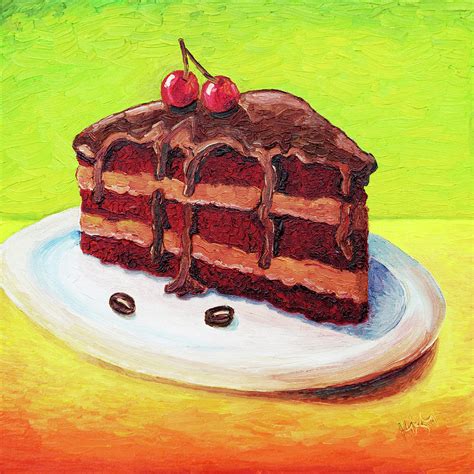 Chocolate Cake Painting by Cindy Higby - Fine Art America