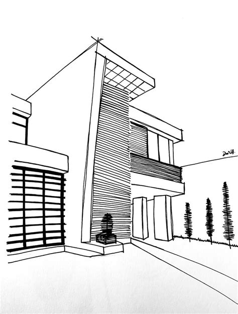 Sketch Arquitectura Fachada Blackandwhite Defotoadibujo Croquis