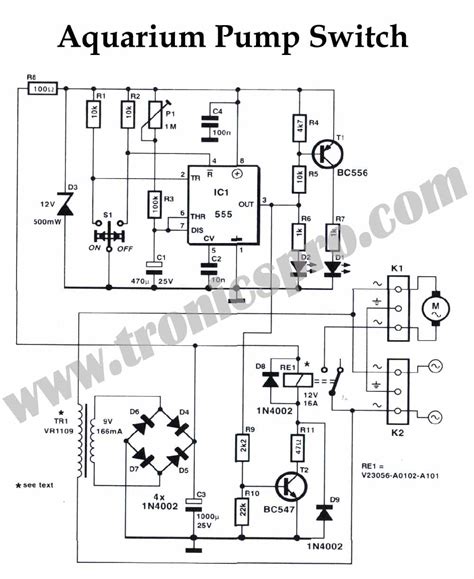 Aquarium Pump Switch Circuit Diagram TRONICSpro