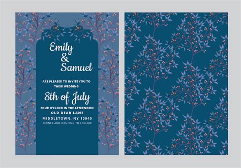 Vector Dark Blue Wedding Invitation 137133 Vector Art At Vecteezy