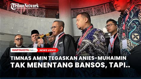 Timnas Amin Tegaskan Anies Muhaimin Tak Menentang Bansos Tapi Youtube