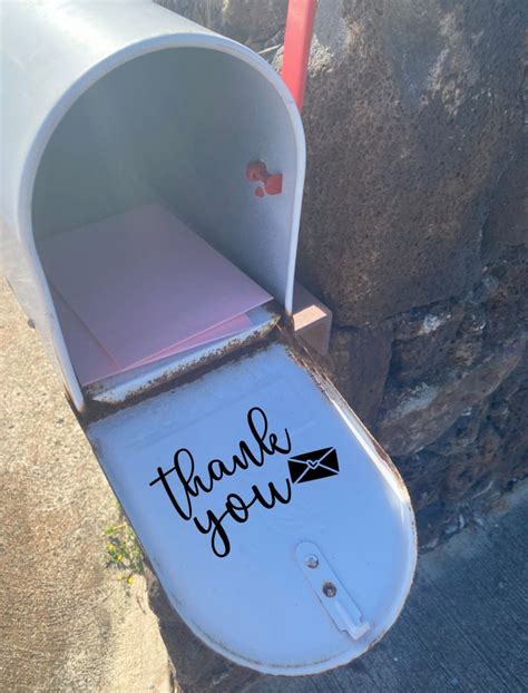 Thank You Decal Thank You Sticker Thank You Mail Box Decal Sticker