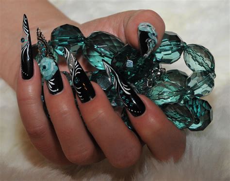 Black - Turquoise Nail Art Design | Beautiful nail art desig… | Flickr