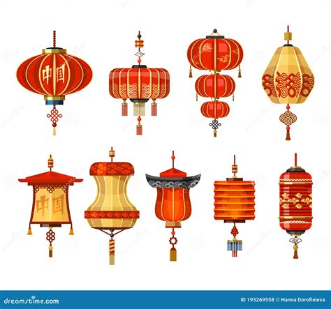 Chinese Lantern Lamps China New Year Decoration Stock Vector