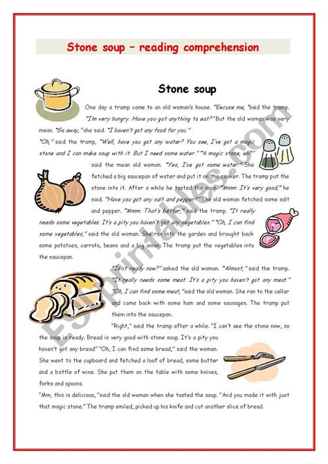 Stone Soup 2 Key Esl Worksheet By Peggy33