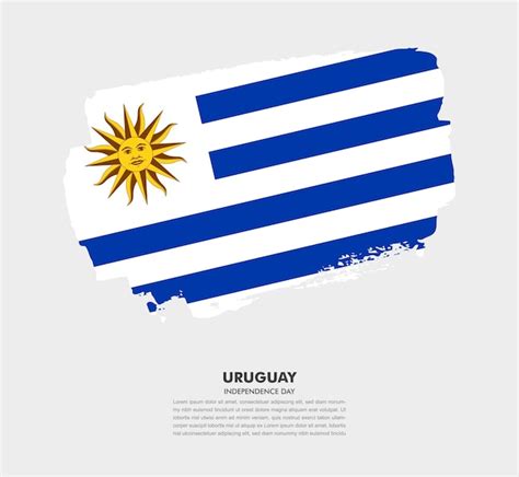 Elegante Bandera De Pincel Dibujada A Mano Del Pa S De Uruguay Sobre