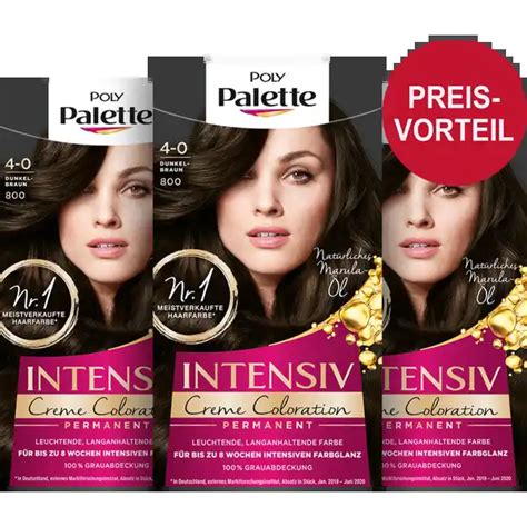 Poly Palette Intensiv Creme Coloration 800 Dunkelbraun 3er Vorteilsset