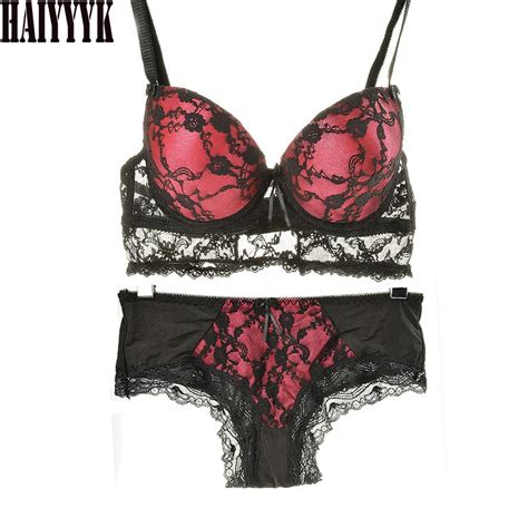 New Sexy 2017 Brand Sexy Women Bra Set Lace Bra Brief Sets Push Up