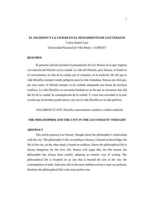 Pdf El Fil Sofo En El Pensamiento De Leo Strauss Pdf Files Crates