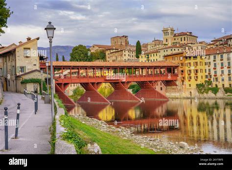 View Of The Old Town Of Bassano Del Grappa With Its Famous Bridge