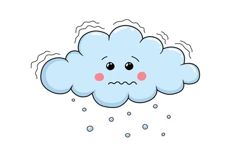 Premium Vector | Snow cloud weather cartoon illustration