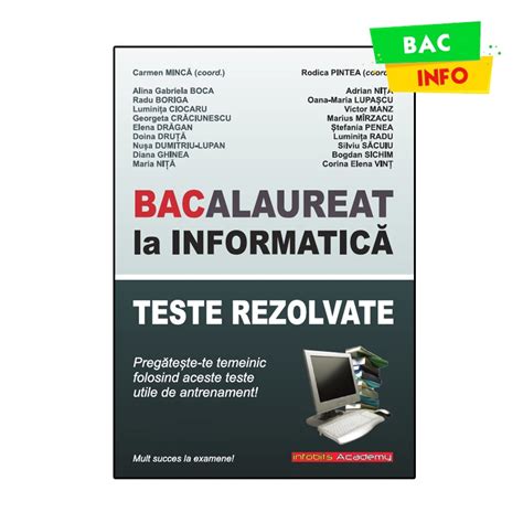 Bacalaureat La Informatica Teste Rezolvate De Antrenament