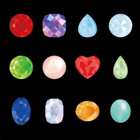 Premium Vector Vector Gemstones Set