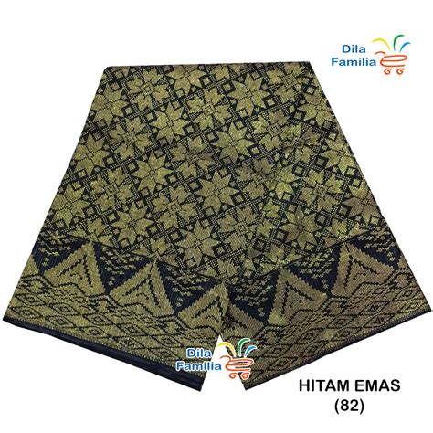 Sampin Songket Tenun Siap Jahit Meter Samping Exclusive Hitam Emas