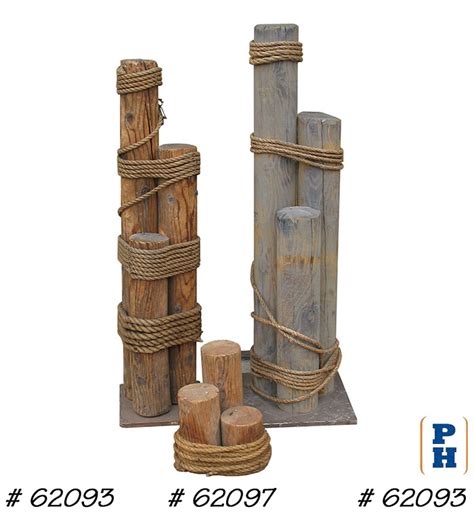 Decorative Nautical Pilings With Rope Shelly Lighting