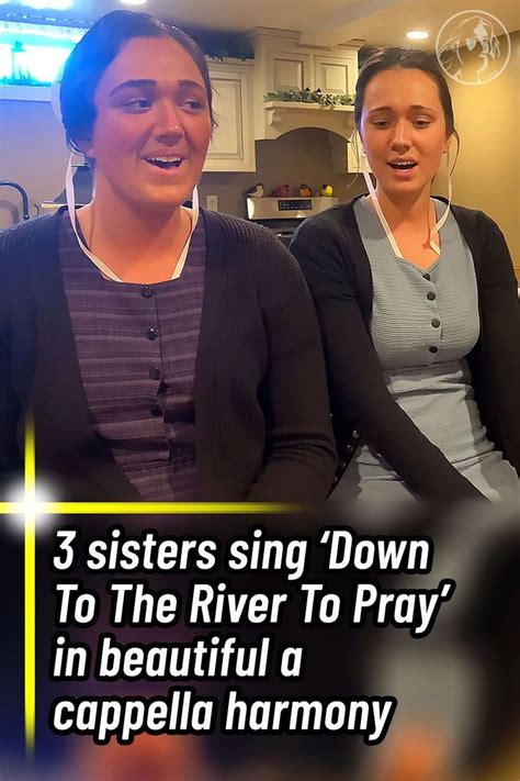 Two Women Sitting Next To Each Other In Front Of A Tv Screen With The Caption 3 Sisters Sing