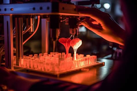 Impresora 3d Que Crea órganos Y Tejidos Humanos En El Laboratorio Concepto De Impresión 3d