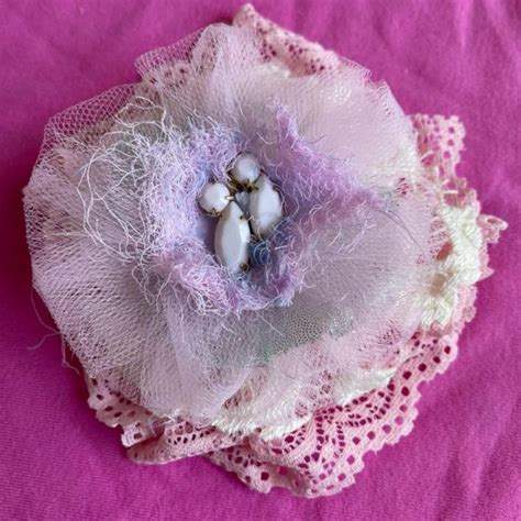 Hand Crafted Accents Hand Crafted Shabby Chic Fabric Tulle And Lace