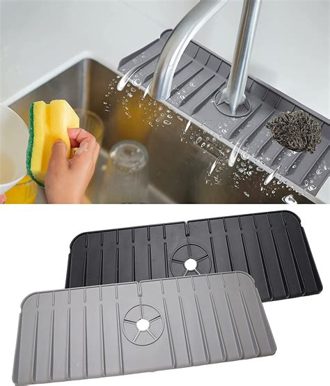 2 Pack 2 Pcs Sink Protectors For Kitchen Sink Sink Faucet Mat Splash