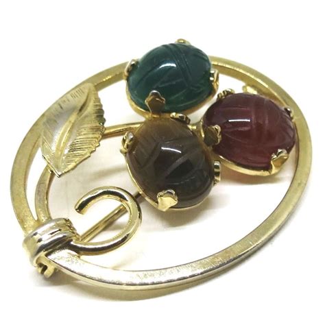 Scarab Brooch Vintage K Gold Filled Scarab Pin Burt Etsy Vintage