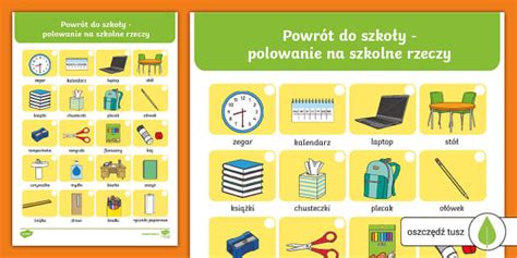 Powrót do szkoły Polowanie na szkolne rzeczy Początek roku