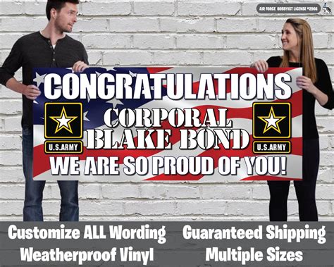 Custom Flag Us Army Banner Vinyl Welcome Home Or Etsy