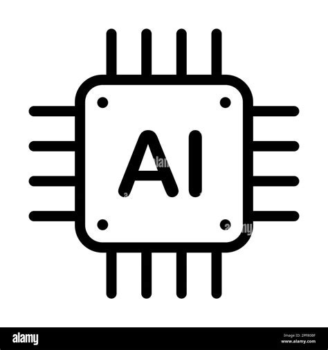 Inteligencia artificial procesador AI chip vector icono símbolo para