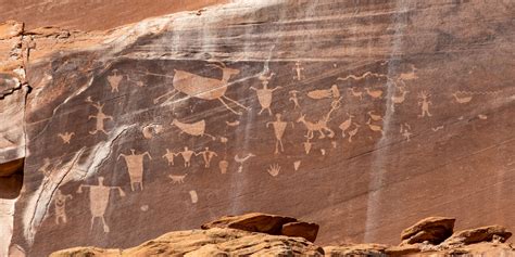 Canyon De Chelly Petroglyph Panorama Canyon De Chelly National Park