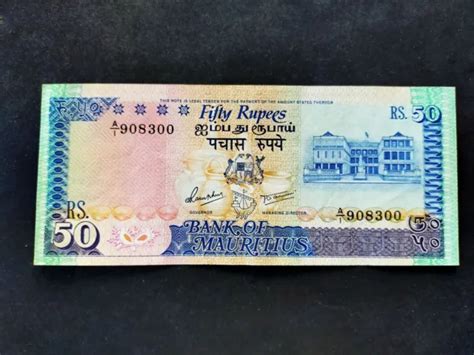 Ile Maurice Billet Roupies Bank Of Mauritius Banknote Rupees