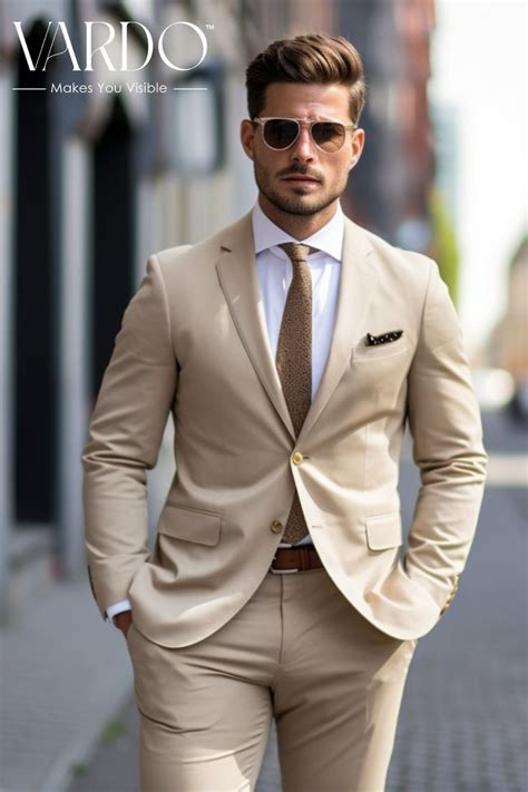 Beige Two Piece Tuxedo Wedding Suits For Men Bespoke Wedding Suit Formal Fashion Suit Party Wear