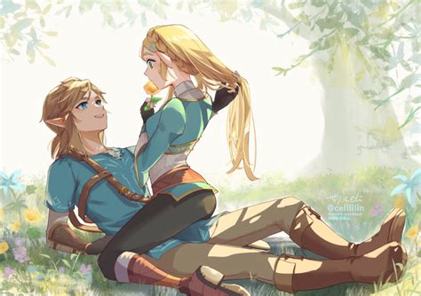 Link And Princess Zelda The Legend Of Zelda And 1 More Drawn By Seri