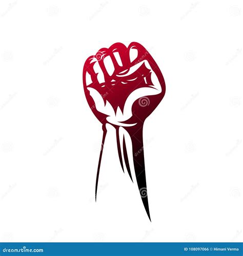 Protest Poster, Raised Fist in Protest. Vector Illustration Stock Vector - Illustration of ...