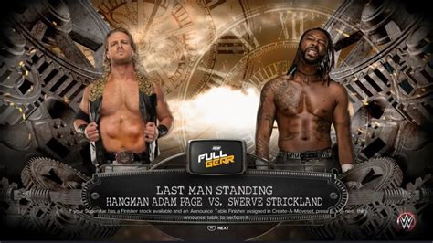 Aew Full Gear Hangman Adam Page Vs Swerve Strickland In A Texas