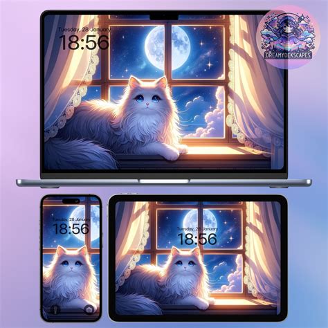 Dreamy Anime Cat Wallpaper K Digital Art For Desktop Phone Laptop