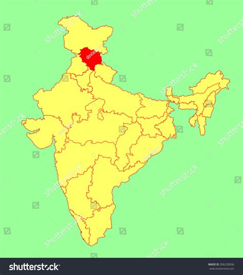 Himachal Pradesh In India Map Himachal Pradesh Map Stock Vector The