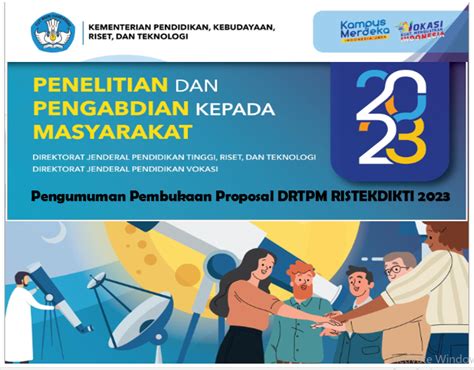 Pengumuman Pembukaan Proposal DRTPM Kemendikbud Ristek Dikti 2023